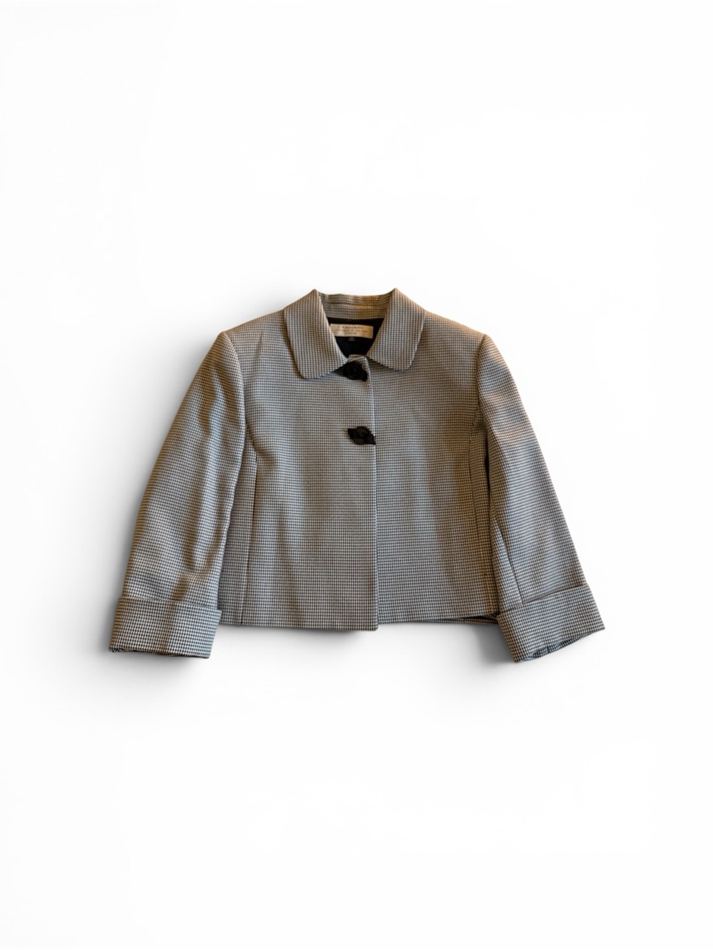 TAHARI Classic Houndstooth Cropped Coat Blazer 12 petite